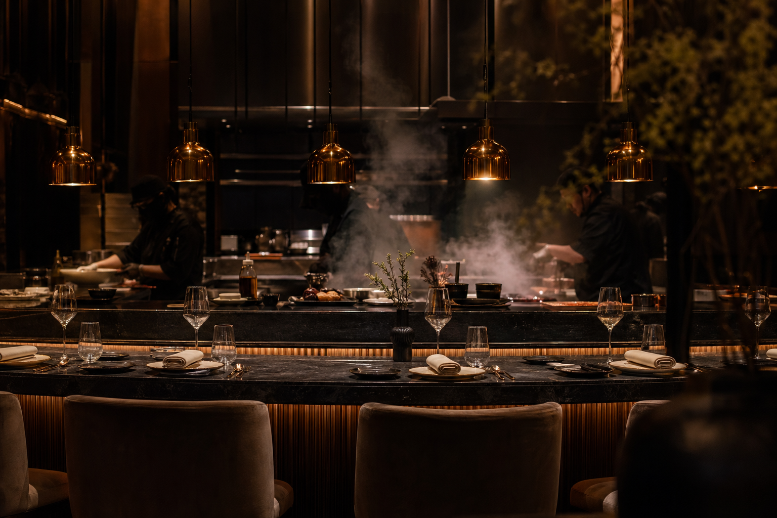 La cocina queda dentro de la escena.